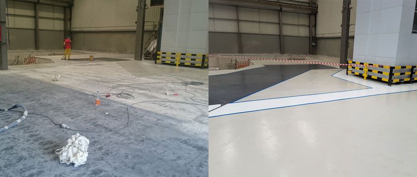 antes y después reparación de suelos