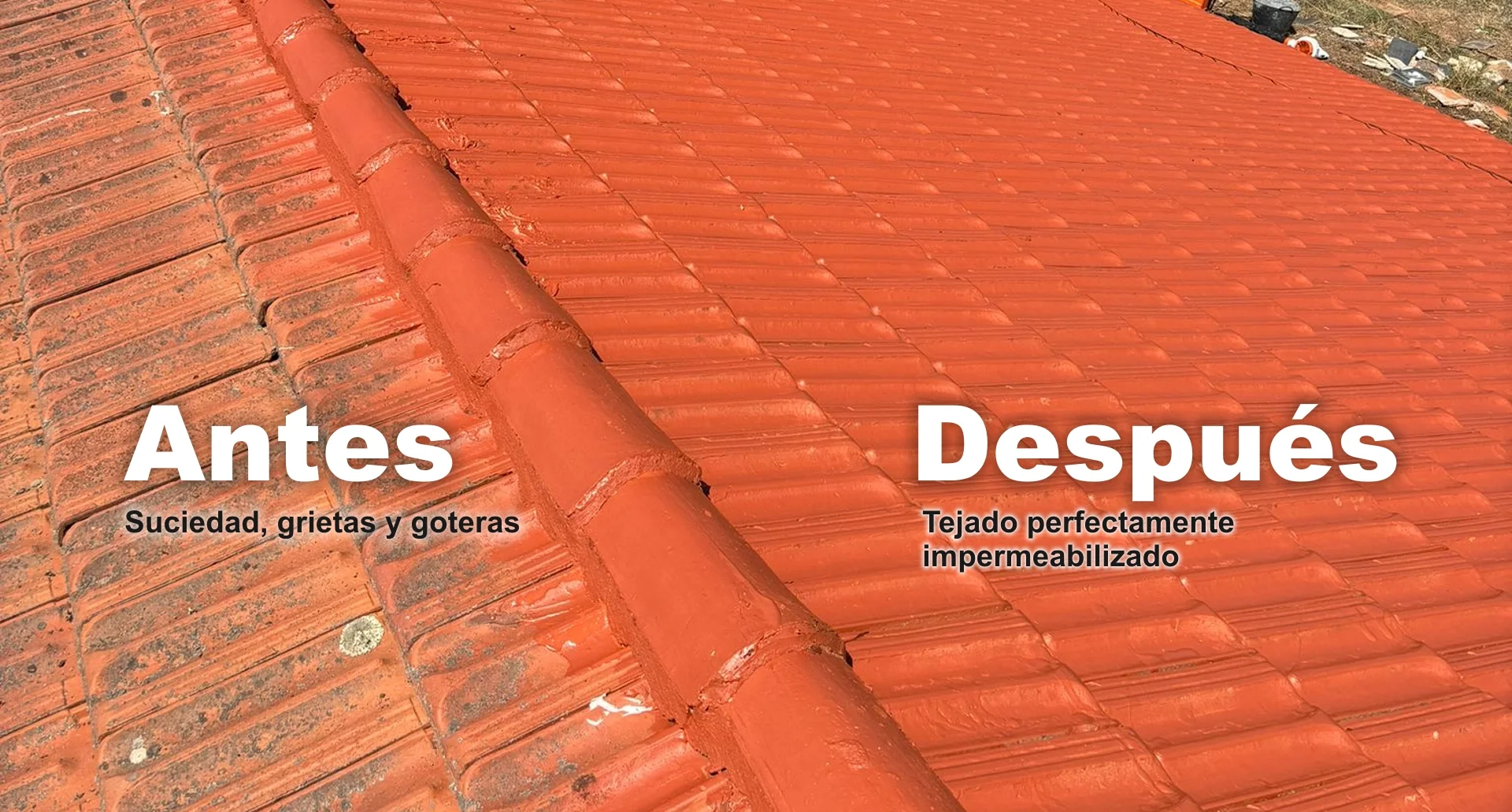 antes y después reparación de tejados