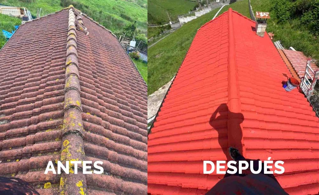 antes y después reparación de tejados