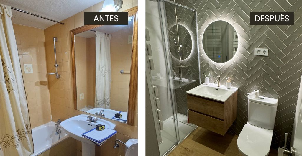 reforma de baño antes y después